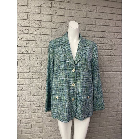 The Tog Shop Women Long Sleeveless Multicolored Tweed Blazer Size 12 - Picture 1 of 13